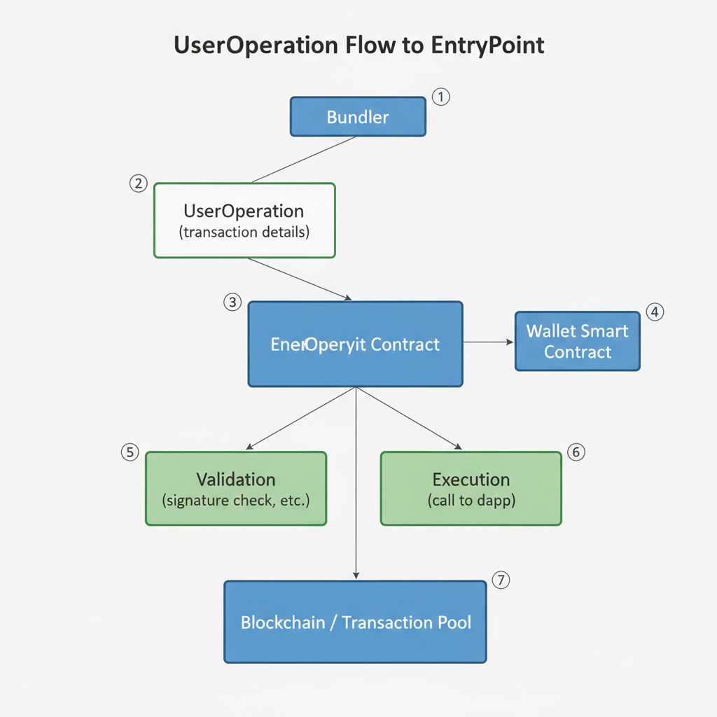 bundler submitting UserOperation to EntryPoint flowchart
