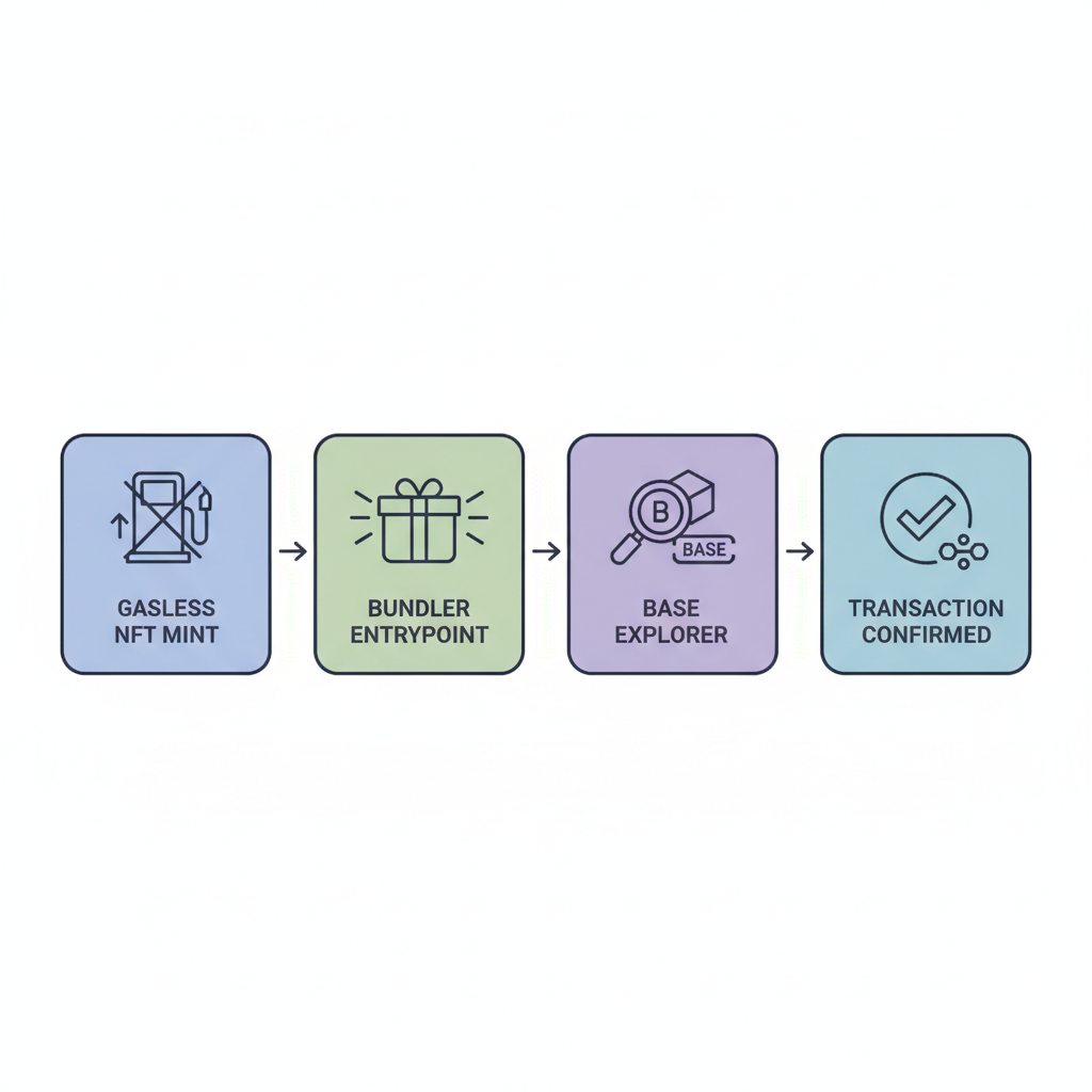 gasless nft mint success bundler entrypoint base explorer transaction confirmed